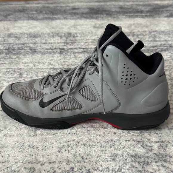 NIKE DUAL FUSION BASKETBALL STADIUM GREY BLACK RED ANTHRACITE SIZE 11 - Picture 3 of 9